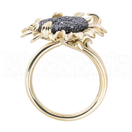 Фото - Кольцо из цветного золота с черными бриллиантами из коллекции "Забава" R5875-14841 (716)