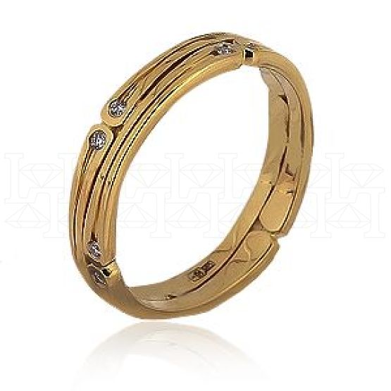Фото - Кольцо обручальное из рыжего золота с бриллиантами VDR.A2530 (240)