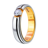 Кольцо двойное из цветного золота с бриллиантом из коллекции "Двойные обручальные кольца" VDR.A2543 (242)