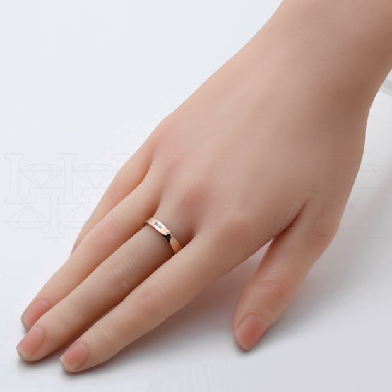 Фото - Кольцо из рыжего золота с бриллиантами из коллекции "Обручальные кольца с одним бриллиантом" R7396-10187 (243)