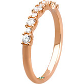 Кольцо обручальное из рыжего золота с бриллиантами из коллекции "Обручальные кольца с дорожкой" R3162-3990 (241)
