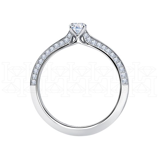 Фото - Кольцо из белого золота с бриллиантом из коллекции "Помолвка" R10143-15976 (515)