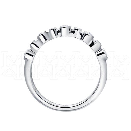 Фото - Кольцо из белого золота с бриллиантами из коллекции "Обручальные кольца с дорожкой" R9182-13396 (241)