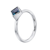 Кольцо из белого золота с лондонским топазом R9621-15054 (161)