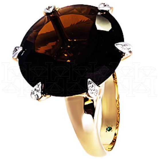 Фото - Кольцо из желтого золота с бриллиантами из коллекции "Сокровища грифона" R2775-3416 (730)