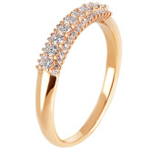 Кольцо обручальное из рыжего золота с бриллиантами из коллекции "Обручальные кольца с дорожкой" R3161-4219 (241)