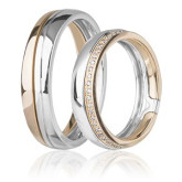 Кольцо обручальное из цветного золота с бриллиантами из коллекции "Парные обручальные кольца" VDR.A2395 (210)