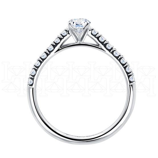 Фото - Кольцо из белого золота с бриллиантом из коллекции "Помолвка" R10139-15972 (514)