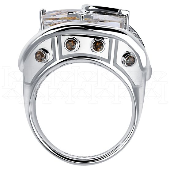 Фото - Кольцо из белого золота с пикированными бриллиантами из коллекции "Часы Дали" R9760-15027 (800)
