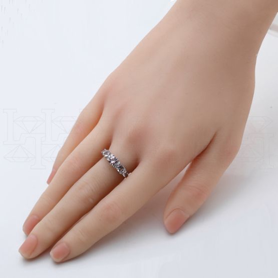 Фото - Кольцо из белого золота с морганитами и бриллиантами из коллекции "Акварель" R10287-16505 (420)