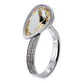 Кольцо из белого золота с коньячными бриллиантами из коллекции "Акварель" R7927-10931 (420)