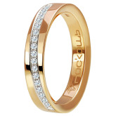 Кольцо обручальное из рыжего золота с бриллиантами из коллекции "Обручальные кольца с дорожкой" R3196-5236 (241)