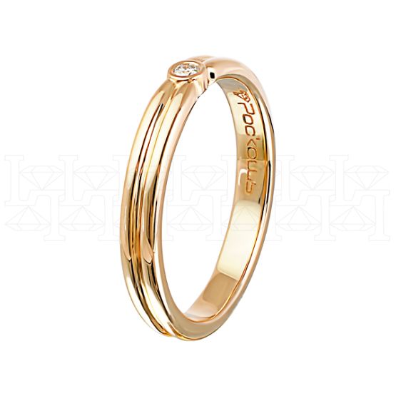 Фото - Кольцо из белого золота с бриллиантом из коллекции "Парные обручальные кольца" R4165-4835 (210)