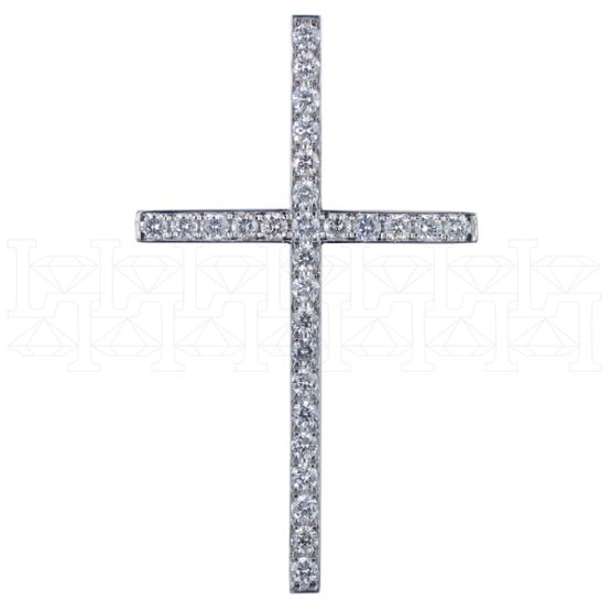Фото - Крест из белого золота с бриллиантами X5582-10715 (181)