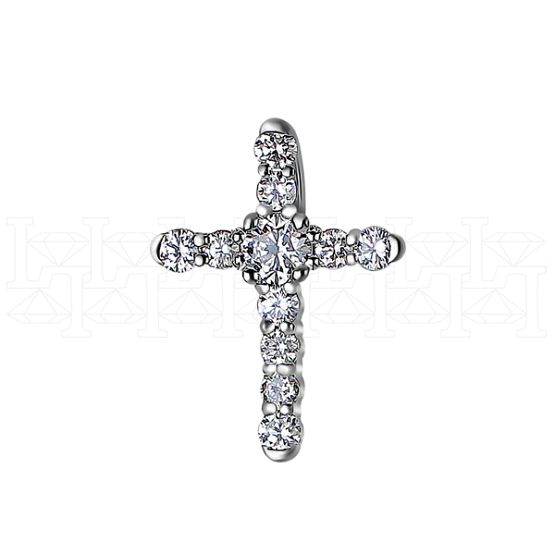 Фото - Крест из белого золота с бриллиантами X5581-7120 (180)