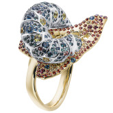 Кольцо из цветного золота с цветными сапфирами из коллекции "Мутабор" R10091-15869 (762)