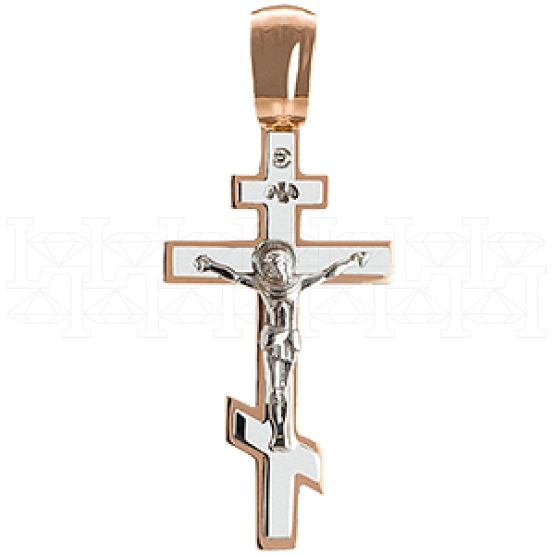 Фото - Подвеска крест из цветного золота с бриллиантом Х2199-2571 (181)
