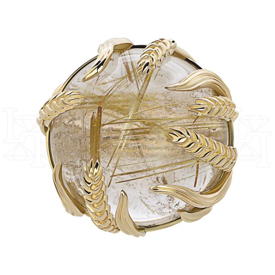 Фото - Кольцо из желтого золота с кварцем из коллекции "Русское поле" R9986-15630 (715)