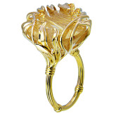 Кольцо из желтого золота с цветными сапфирами из коллекции "Русское поле" R7674-10594 (715)