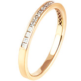 Кольцо обручальное из рыжего золота с бриллиантами из коллекции "Обручальные кольца с дорожкой" R3164-3916 (241)