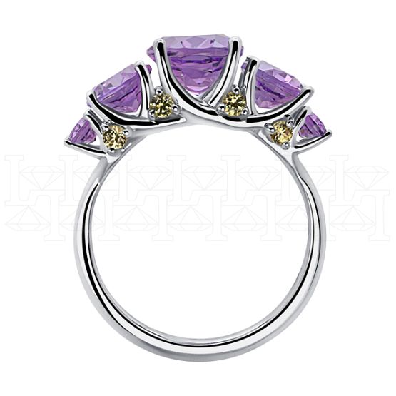 Фото - Кольцо из белого золота с аметистами из коллекции "Акварель" R8337-13537 (420)