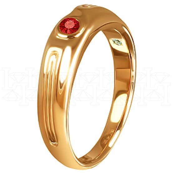 Фото - Кольцо из рыжего золота с рубином из коллекции "Современные" R1864-4844 (332)