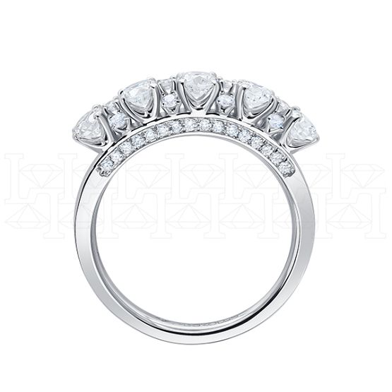 Фото - Кольцо из белого золота с бриллиантами из коллекции "Обручальные кольца с дорожкой" R7826-14078 (241)