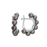 Серьги из белого золота с жемчугом и бриллиантами из коллекции "Завтрак у Тиффани" E10022-15704 (662)