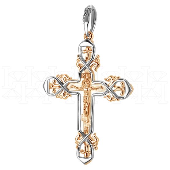 Фото - Подвеска крест из бело-рыжего золота X4313-4967 (181)