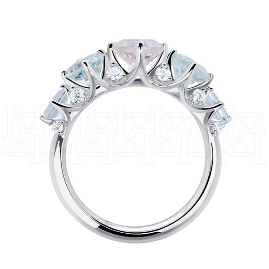 Фото - Кольцо из белого золота с аквамаринами и бриллиантами из коллекции "Акварель" R9033-15821 (420)