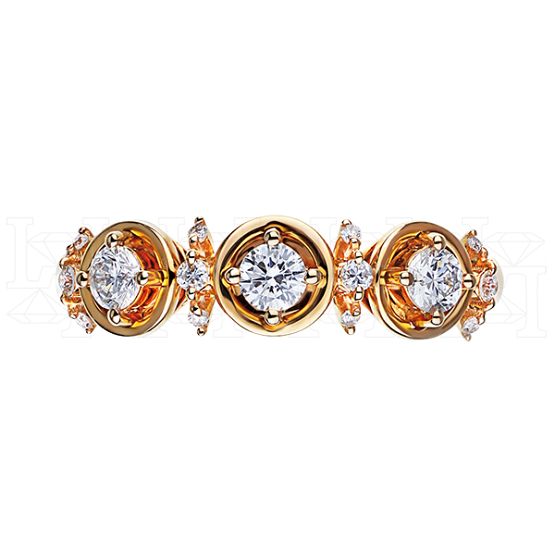Фото - Кольцо из рыжего золота с бриллиантами из коллекции "Обручальные кольца с дорожкой" R2863-8245 (241)
