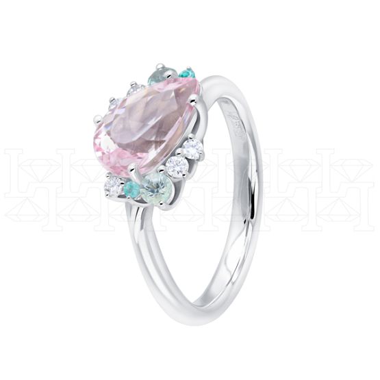 Фото - Кольцо из белого золота с морганитом и бриллиантами из коллекции "Акварель" R10292-16514 (420)
