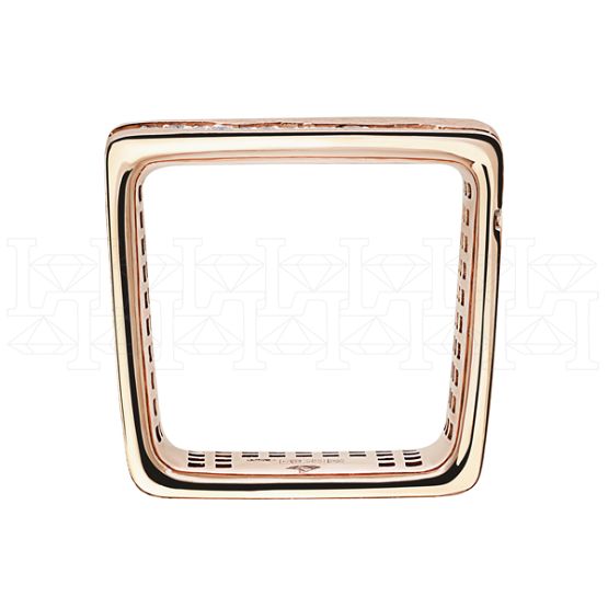 Фото - Кольцо квадратное из рыжего золота с бриллиантами R4015-15424 (808)