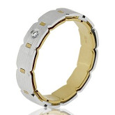Кольцо двойное из цветного золота с бриллиантом из коллекции "Двойные обручальные кольца" VDR.A2802 (242)