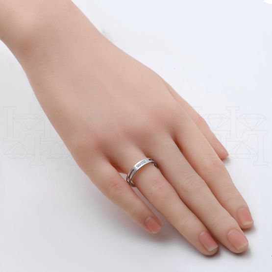 Фото - Кольцо из белого золота с бриллиантами из коллекции "Парные обручальные кольца" R7528-10333 (210)