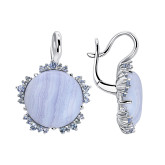 Серьги из белого золота из коллекции "Акварель" E6225-14008 (420)