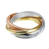 Кольцо из цветного золота с бриллиантами из коллекции "тринити" R5077-7336 (244)