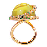 Кольцо из рыжего золота с цитрином из коллекции "Акварель" R6298-8418 (420)