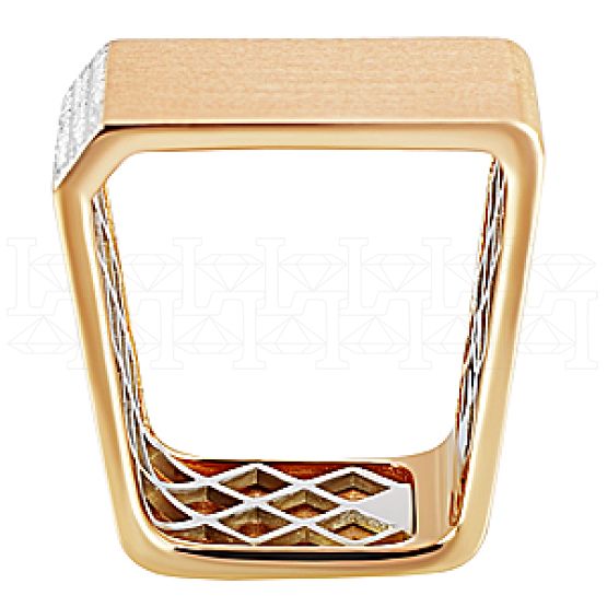 Фото - Кольцо квадратное из рыжего золота с бриллиантами из коллекции "Обручальные кольца с дорожкой" R4026-4798 (241)