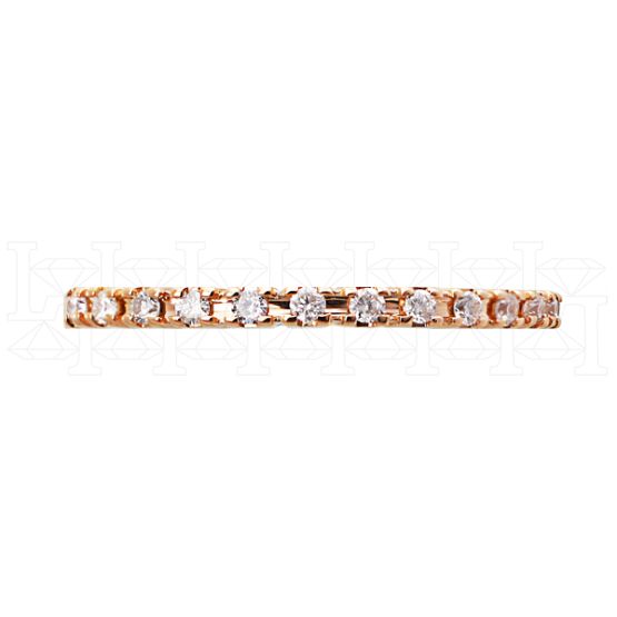 Фото - Кольцо из рыжего золота с бриллиантами из коллекции "Обручальные кольца с дорожкой" R1846-9694 (241)