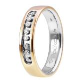 Кольцо обручальное из рыже-белого золота с бриллиантами из коллекции "Двойные обручальные кольца" R2504-3127 (242)