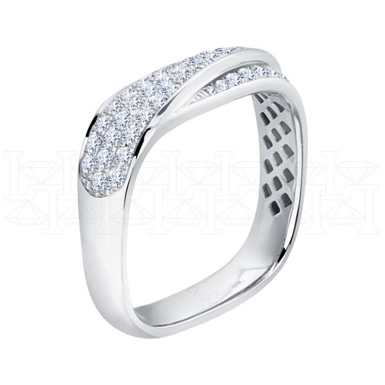 Фото - Кольцо квадратное из белого золота с бриллиантами из коллекции "Чистая линия" R6827-9409 (781)