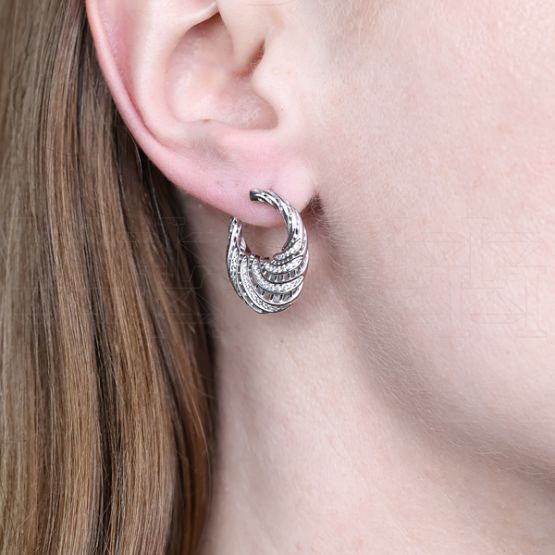 Фото - Серьги из белого золота с бриллиантами из коллекции "Готика" E10059-15793 (773)