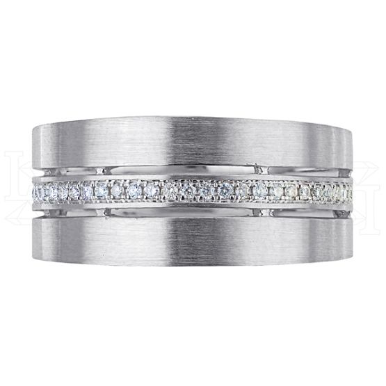 Фото - Кольцо из белого золота с бриллиантами из коллекции "Обручальные кольца с дорожкой" R8038-11096 (241)