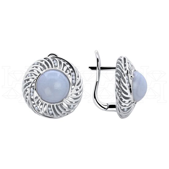 Фото - Серьги из белого золота с бриллиантами из коллекции "Шамора" E9713-14953 (452)