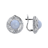 Серьги из белого золота с бриллиантами из коллекции "Шамора" E9713-14953 (452)