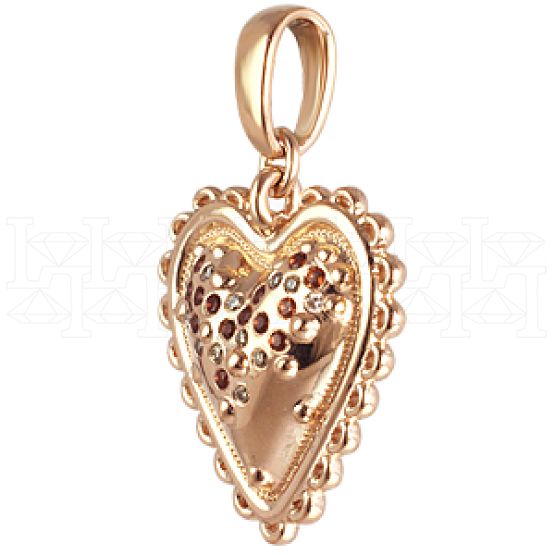 Фото - Подвеска сердце из белого золота с цветными сапфирами и бриллиантами P2282-3272 (193)