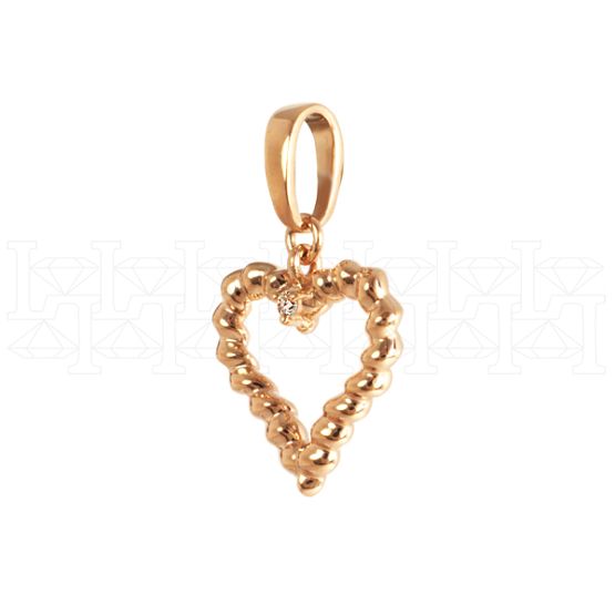 Фото - Подвеска сердце из белого золота с бриллиантом P3966-4664 (193)