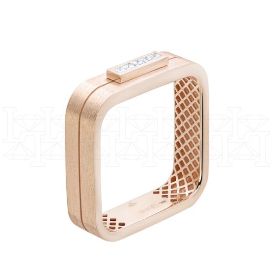 Фото - Кольцо квадратное из рыжего золота с бриллиантами из коллекции "Современные" R7417-10208 (332)