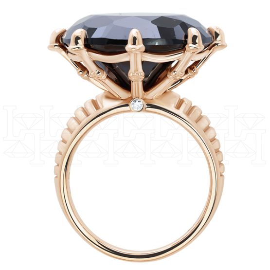 Фото - Кольцо из рыжего золота с кварцем и бриллиантами из коллекции "Сокровища грифона" R2953-13095 (730)